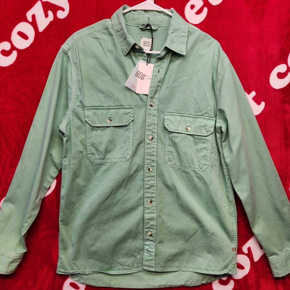 BDG Urban Outfitters Womens Small Green Utility Button Front Shirt Jacket...